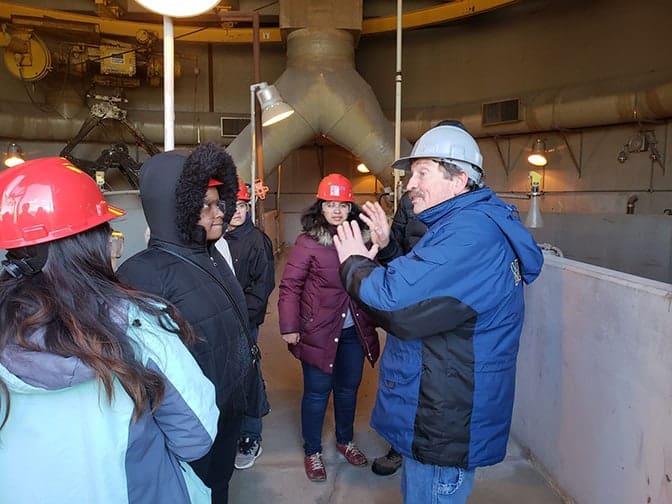 Students at the Detroit Wastewater Treatment Plant