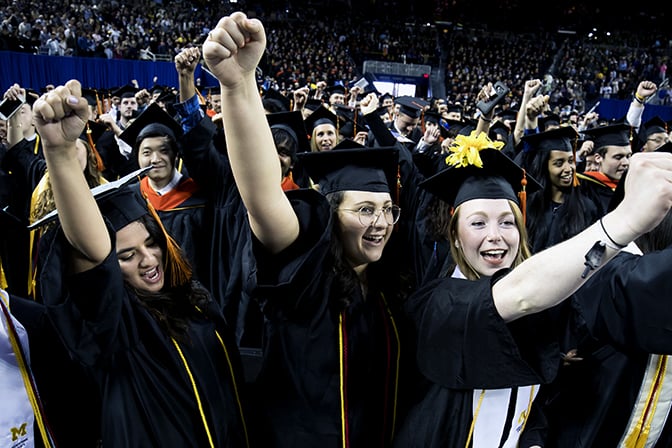 Students at a graduation ceremony