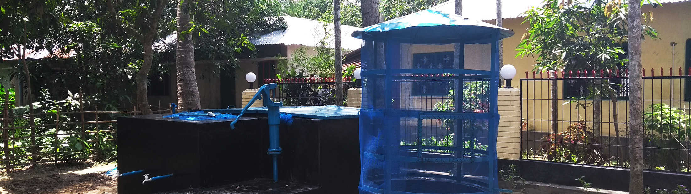 a newly constructed community water filter