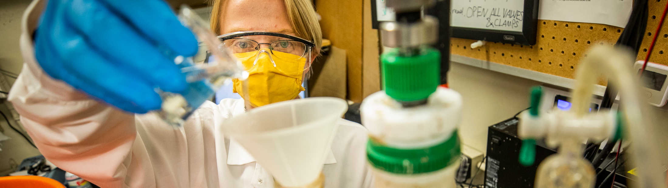 University of Michigan researchers, including Renata Rae Strarostka, a graduate research assistant, are working on a new biodigester that converts organic solid waste from trash and wastewater into renewable methane. The digester mirrors the ability of a cow’s stomach to efficiently break down substances. Photo: Robert Coelius/Michigan Engineering